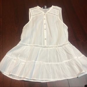Abercrombie & Fitch White Sleeveless Boho Blouse